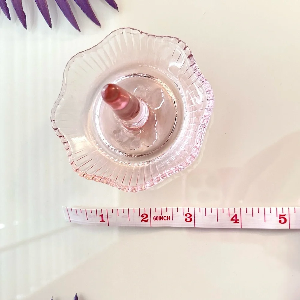Pink Glass Ring Holder Jewelry Dish